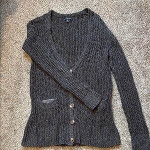 American Eagle Outfitters Gray Chunky Knit Cardigan